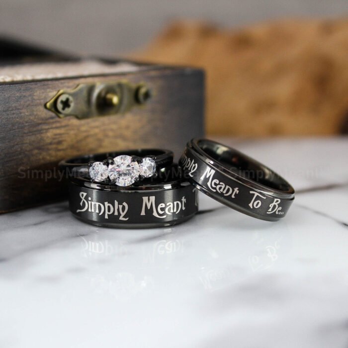Simply Meant To Be Rings, Simply Meant To Be Wedding Bands, Couple Rings - Image 1