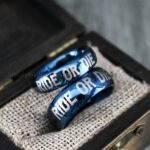 Ride or Die Rings, Blue Wedding Bands, Couple Ring Set, Matching Couple Rings - Image 6