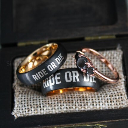 Ride or Die Rings, Ride or Die, Ride or Die Wedding Rings, Ride or Die Wedding Bands, Black Wedding Rings, Black Wedding Bands, Biker Rings