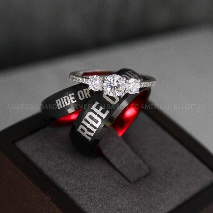 Ride or Die Rings, Ride or Die, Ride or Die Wedding Rings, Ride or Die Wedding Bands, Black Wedding Rings, Black Wedding Bands, Biker Rings - Image 1