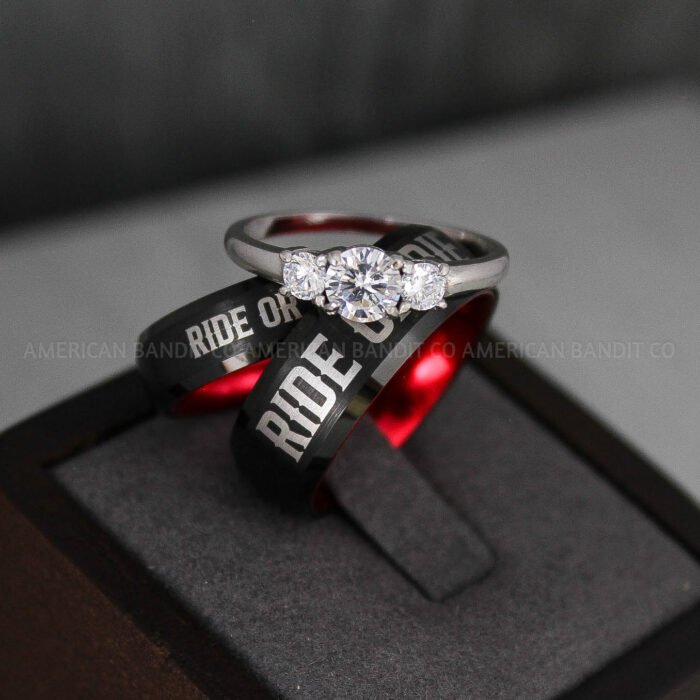 Ride or Die Rings, Ride or Die, Ride or Die Wedding Rings, Ride or Die Wedding Bands, Black Wedding Rings, Black Wedding Bands, Biker Rings - Image 1