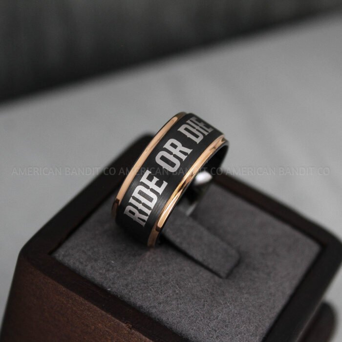 Ride or Die Rings, Ride or Die, Ride or Die Wedding Rings, Ride or Die Wedding Bands, Black Wedding Rings, Black Wedding Bands, Biker Rings - Image 1