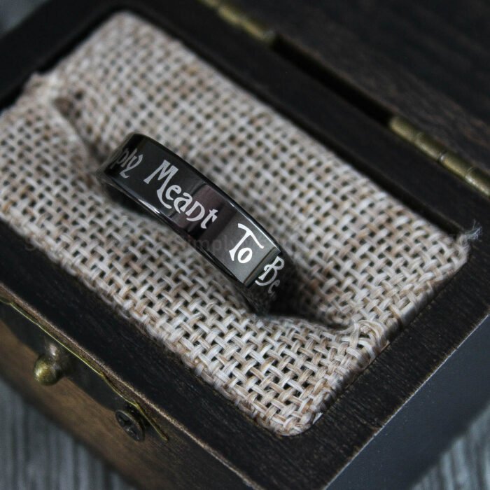 Simply Meant To Be Ring, Simply Meant To Be Wedding Band, Black Wedding Band - Image 1
