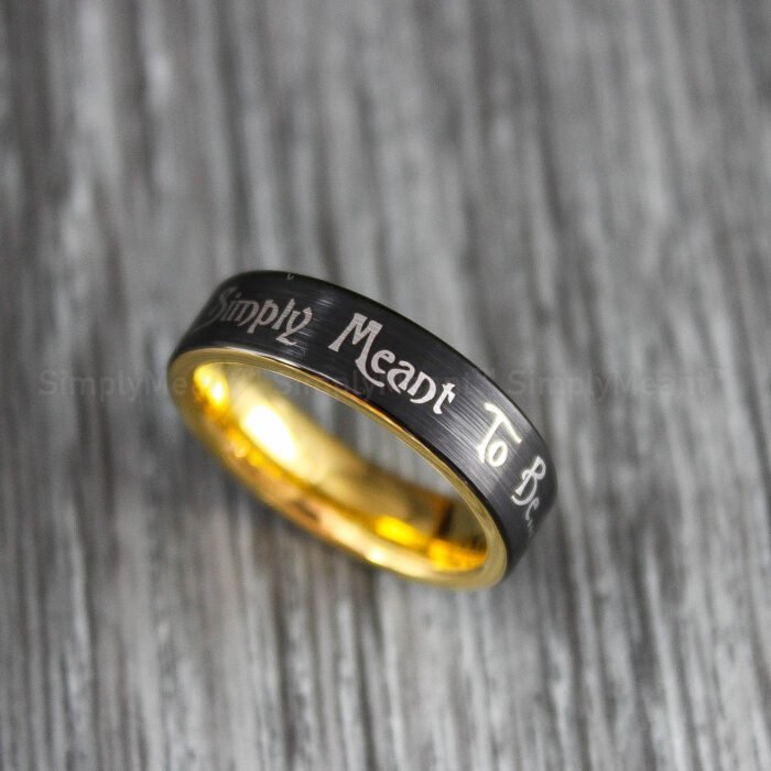 Simply Meant To Be Ring, Simply Meant To Be Wedding Band, Black Wedding Band - Image 5