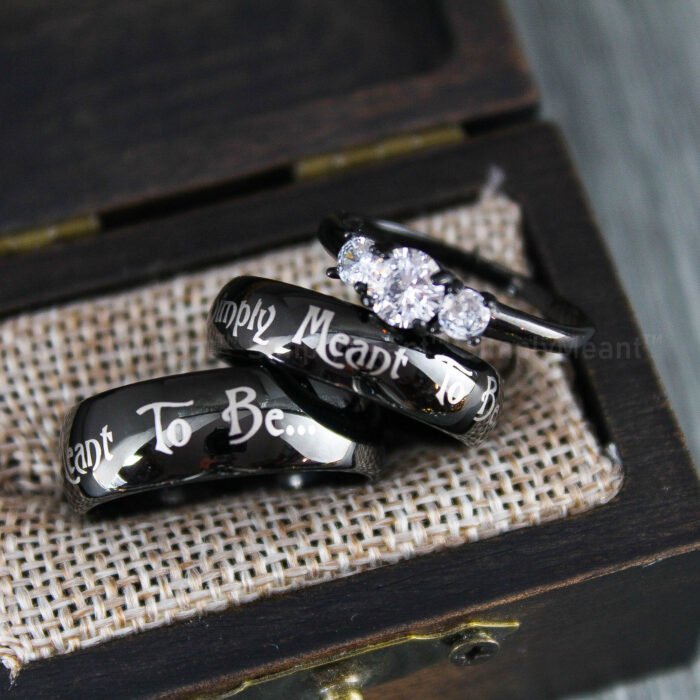 Simply Meant To Be Rings, Simply Meant To Be Wedding Bands, Couple Rings - Image 1