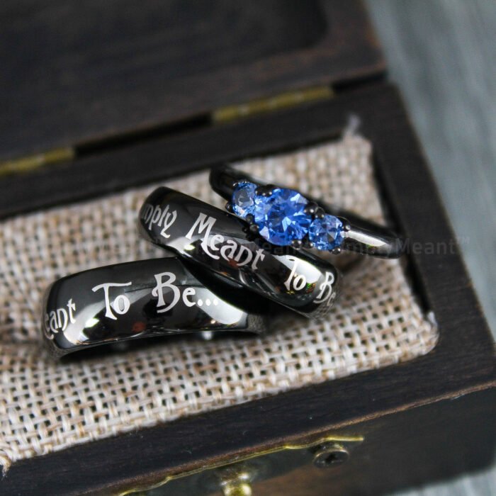 Simply Meant To Be Rings, Simply Meant To Be Wedding Bands, Couple Rings - Image 1