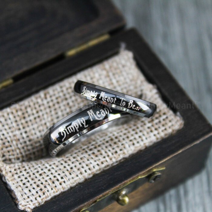 Simply Meant To Be Rings, Simply Meant To Be Wedding Bands, Black Wedding Bands - Image 1