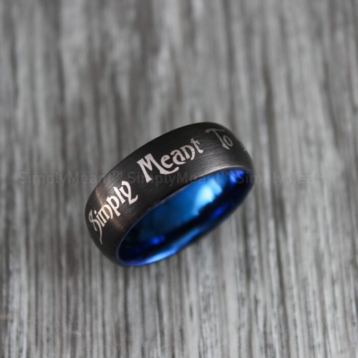Simply Meant To Be Ring, Simply Meant To Be Wedding Band, Black Wedding Band - Image 1