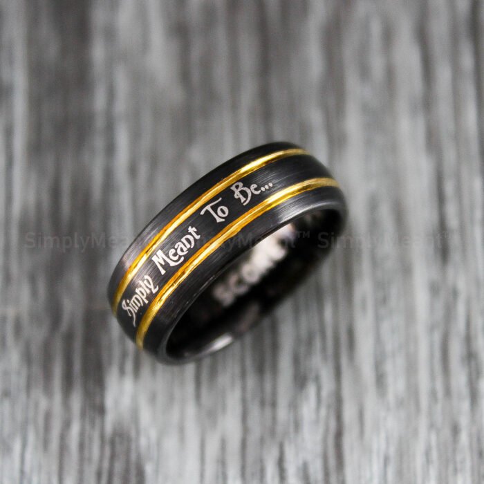 Simply Meant To Be Ring, Simply Meant To Be Wedding Band, Black Wedding Band - Image 1