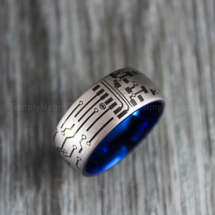 Circuit Board Ring, Gamer Ring, Circuit Board Wedding Band, PC Board Ring - Image 1