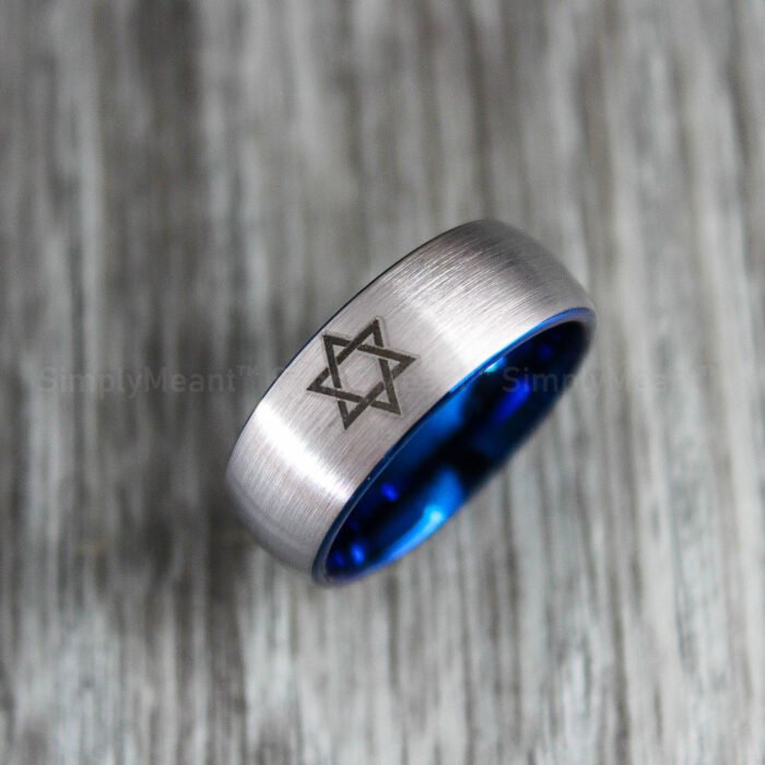 Star of David Ring, Judaica Jewelry, Star of David Wedding Band - Image 1