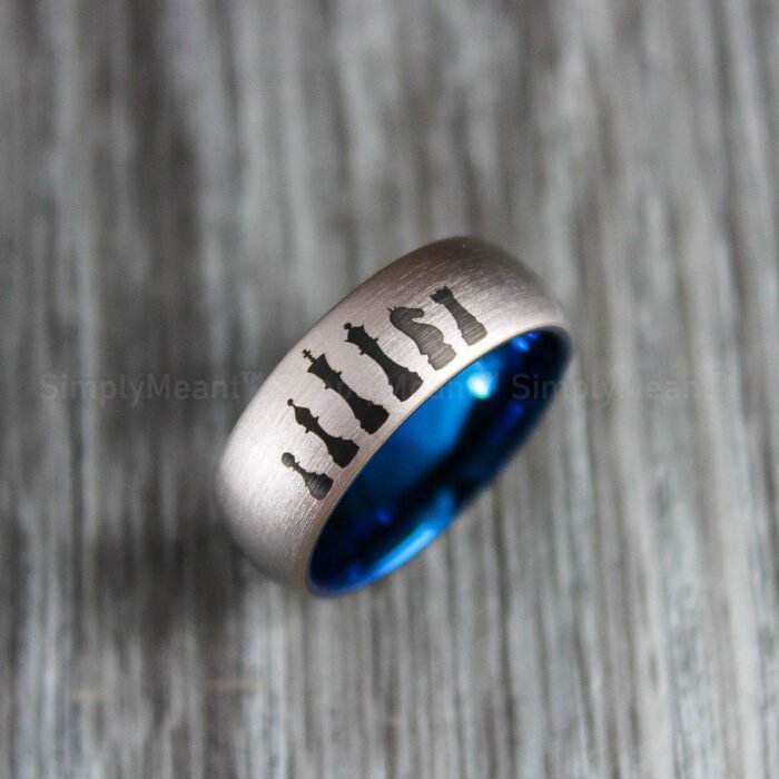 Chess Ring, Chess Wedding Band, Gaming Wedding Band, Chess Jewelry - Image 1