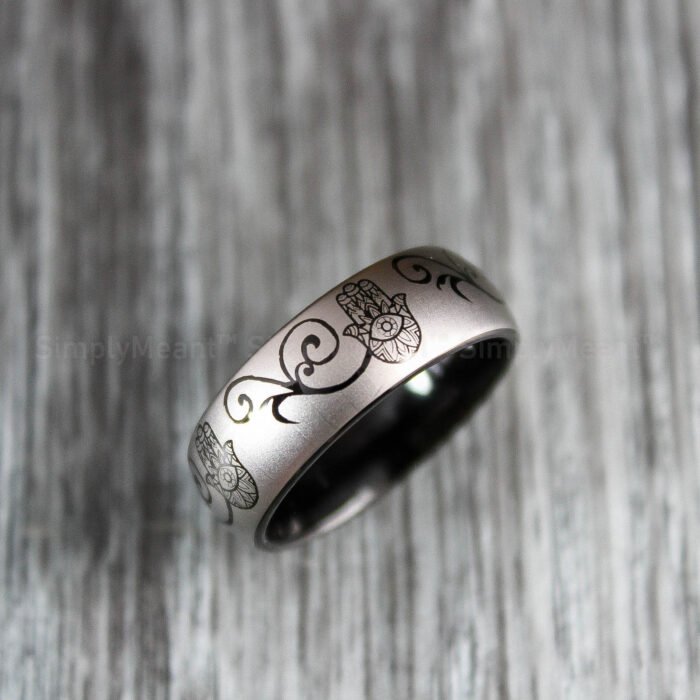 Hamsa Wedding Ring, Hamsa Ring, Hamsa Jewelry, Evil Eye Ring - Image 1