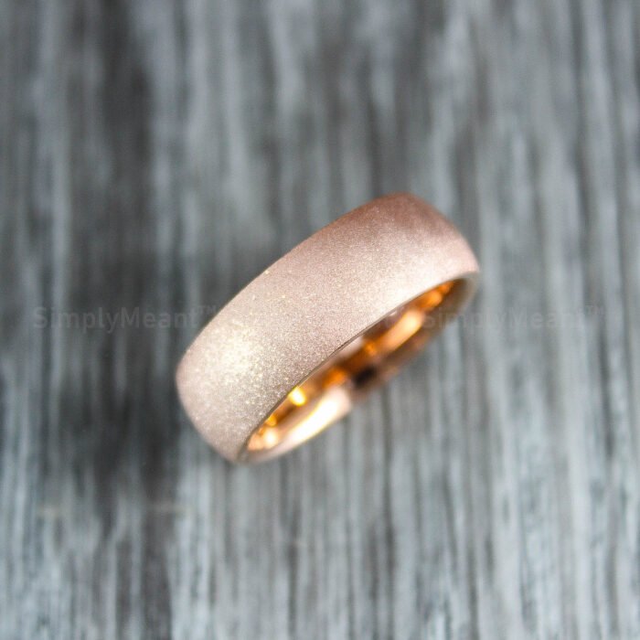 Sandblasted Ring, Rose Gold Wedding Band, Sandblasted Wedding Band - Image 1