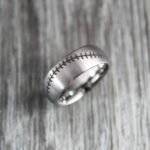 Baseball Ring, Baseball Jewelry, Baseball Stitch Wedding Band