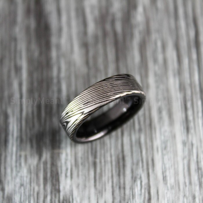Damascus Steel Ring, Damascus Steel Wedding Band, Damascus Steel Wedding Ring - Image 1