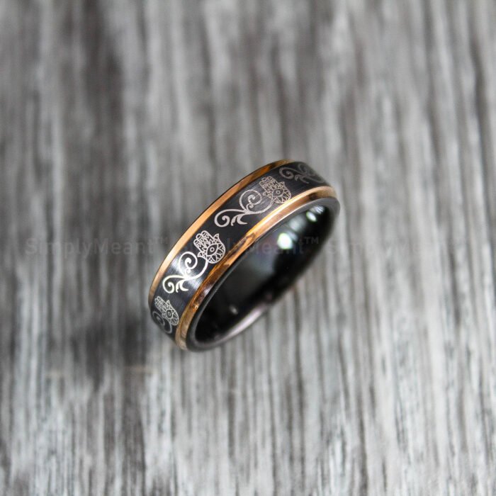 Hamsa Wedding Ring, Hamsa Ring, Hamsa Jewelry, Evil Eye Ring - Image 1