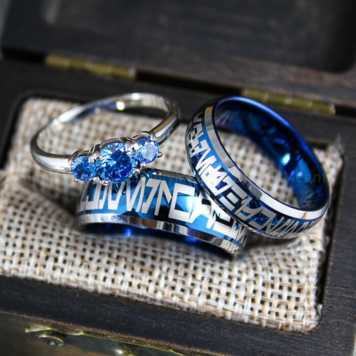 Aurebesh Wedding Rings, Star Wars Wedding Rings, Aurebesh Jewelry, Aurebesh Rings - Image 1