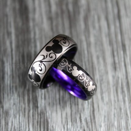 Mickey Mouse Rings, Mickey Mouse Wedding Bands, Matching Couple Rings