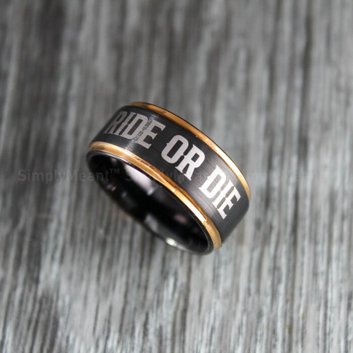 Ride or Die Rings, Ride or Die, Ride or Die Wedding Rings, Ride or Die Wedding Bands, Black Wedding Rings, Black Wedding Bands, Biker Rings - Image 4