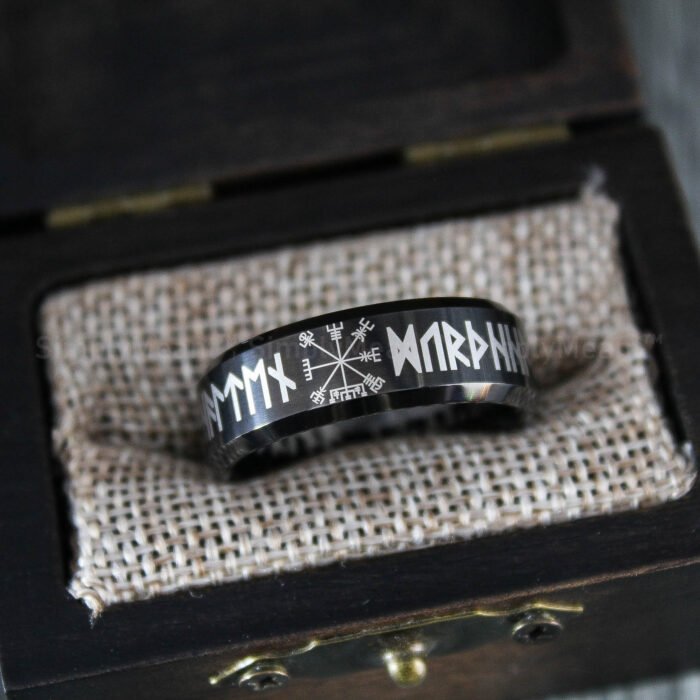 Runes Ring, Til Valhalla Ring, Til Valhalla Wedding Band, Nordic Runes Ring - Image 1