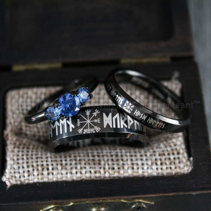 Runes Rings, Til Valhalla Rings, Til Valhalla Wedding Bands, Nordic Runes Rings - Image 1