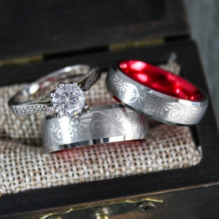Zelda Wedding Rings, Legend of Zelda Wedding Rings, Zelda Jewelry, Gamer Rings - Image 1