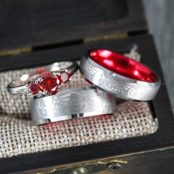 Zelda Wedding Rings, Legend of Zelda Wedding Rings, Zelda Jewelry, Gamer Rings - Image 1