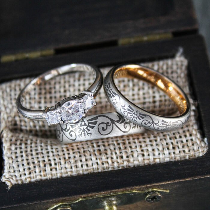 Zelda Wedding Rings, Legend of Zelda Wedding Rings, Zelda Jewelry, Gamer Rings - Image 1
