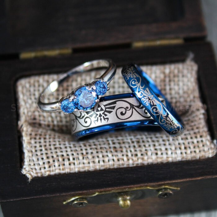 Zelda Wedding Rings, Legend of Zelda Wedding Rings, Zelda Jewelry, Gamer Rings - Image 1