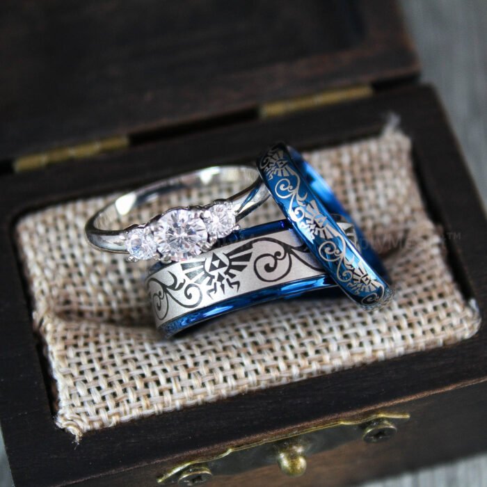 Zelda Wedding Rings, Legend of Zelda Wedding Rings, Zelda Jewelry, Gamer Rings - Image 1