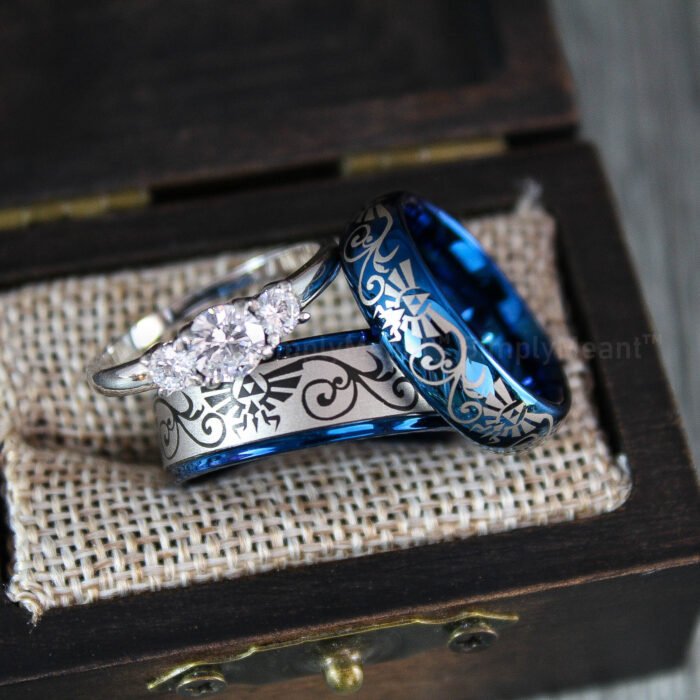 Zelda Wedding Rings, Legend of Zelda Wedding Rings, Zelda Jewelry, Gamer Rings - Image 1