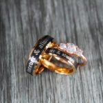Forever and Always Rings, Black Wedding Bands, Couple Ring Set, Matching Couple Rings