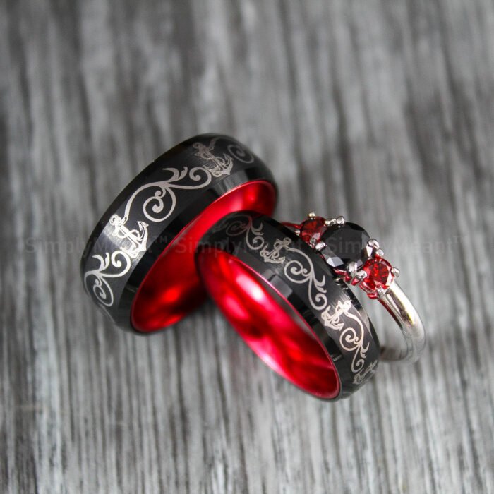 Anchor Wedding Rings, Nautical Wedding Rings, Anchor Jewelry, Anchor Rings - Image 1