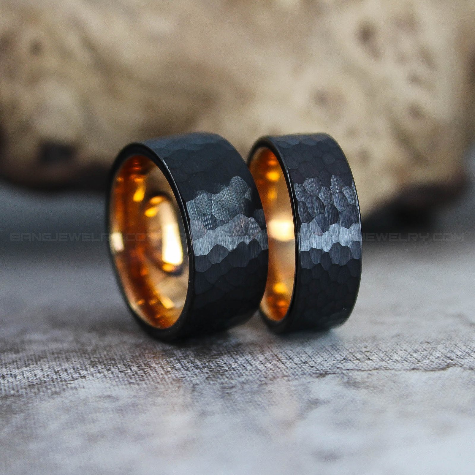 IMG_2767 Hammered Rings, Black Wedding Bands, Hammered Wedding Bands, Black Wedding Rings - Image 1