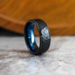Hammered Rings, Black Wedding Bands, Hammered Wedding Bands, Black Wedding Rings - Image 5