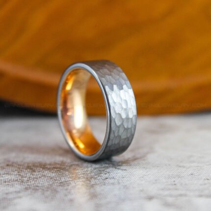 Hammered Wedding Band, Hammered Ring, Hammered Wedding Ring