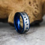Baby Print Ring, Baby Ring, Baby Feet Ring, Mother and Child Ring, Blue Wedding Band