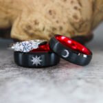Sun and Moon Rings, Sun and Moon Wedding Bands, Sun and Moon Jewelry, Couple Rings