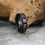 Nurse Ring, Registered Nurse Ring, 6mm Black Tungsten Wedding Band, RN Registered Nurse Ring, 6mm Black Tungsten Wedding Ring