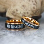 Til Death Do Us Part Rings, Til Death Wedding Rings, Til Death Wedding Bands, Black Wedding Bands