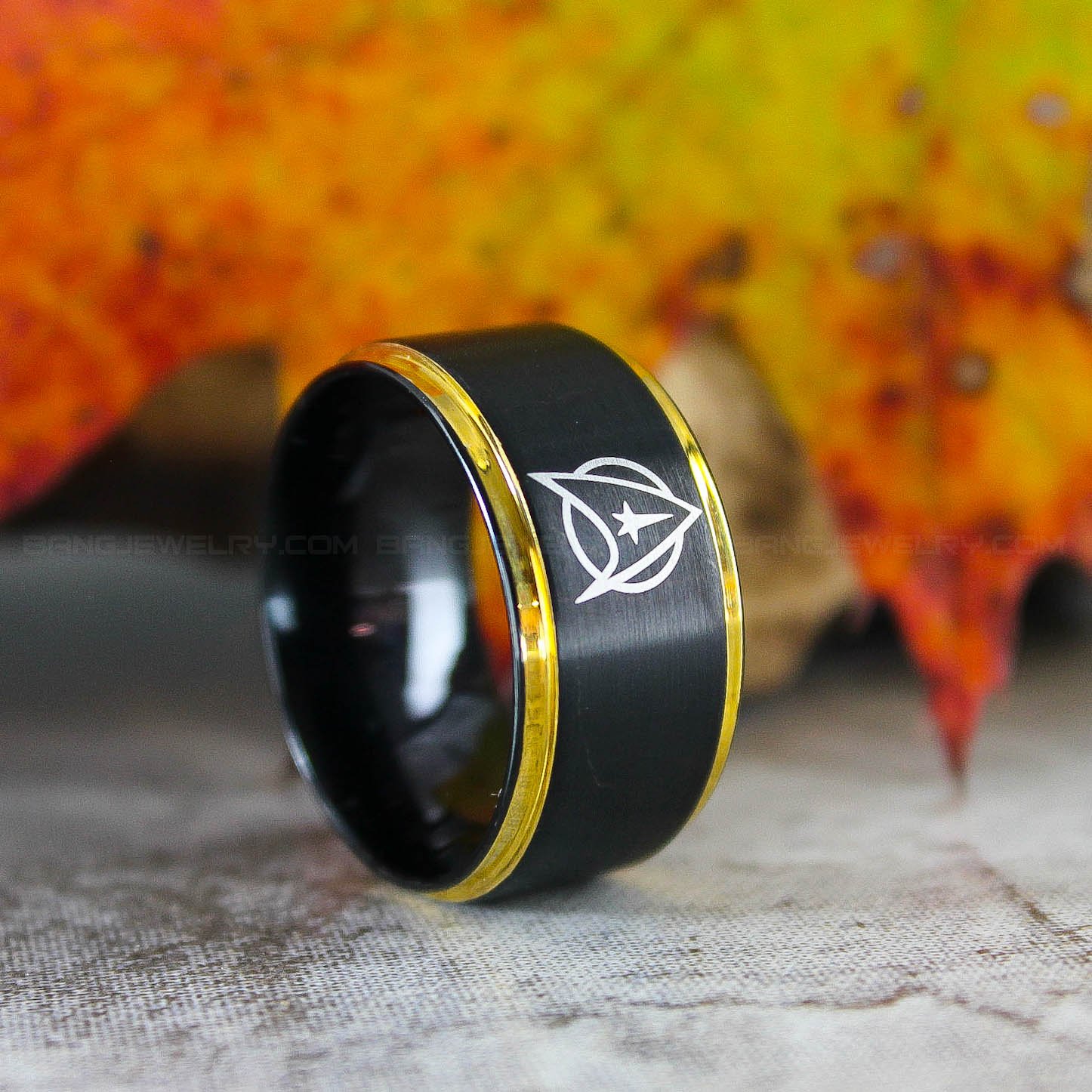 IMG_2941 Star Trek Wedding Ring, Starfleet Wedding Ring, Starfleet Jewelry, Star Trek Ring - Image 1