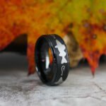 Walleye Ring, Walleye Wedding Band, Fishing Jewelry, Fish Hooks Ring, Fishing Wedding Band