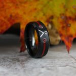 Stargate Ring, Stargate Earth Ring, Earth Ring, Stargate Jewelry, Stargate Wedding Band, 8mm Stargate Wedding Ring 8mm Black Wedding Ring