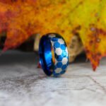 Soccer Ring, Soccer Jewelry, Soccer Ball Pattern Wedding Band, Football Ring