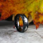 Hog Hunting Ring, Wild Hog Hunting Wedding, Hog Hunting Jewelry, Black Tungsten Ring, Black Wedding Band, Hunting Jewelry, Hog Tracks Wedding Ring