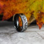 8mm Black Tungsten Band with Flat Edge Polynesian Style Tribal Armband Tattoo Design Laser Engraved Ring - Image 4