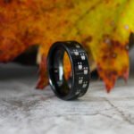 Deer Hunting Ring, Deer Tracks Wedding, Deer Hunting Jewelry, Black Tungsten Ring, Black Wedding Band, Hunting Jewelry, Deer Tracks Wedding Ring, Deer Tracks Ring