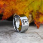 US Army Ring, Military Ring, Army Wedding Band, Camouflage Wedding Ring