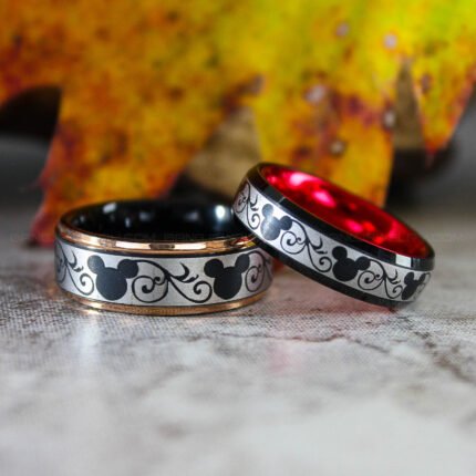 Mickey Mouse Rings, Mickey Mouse Wedding Bands, Matching Couple Rings